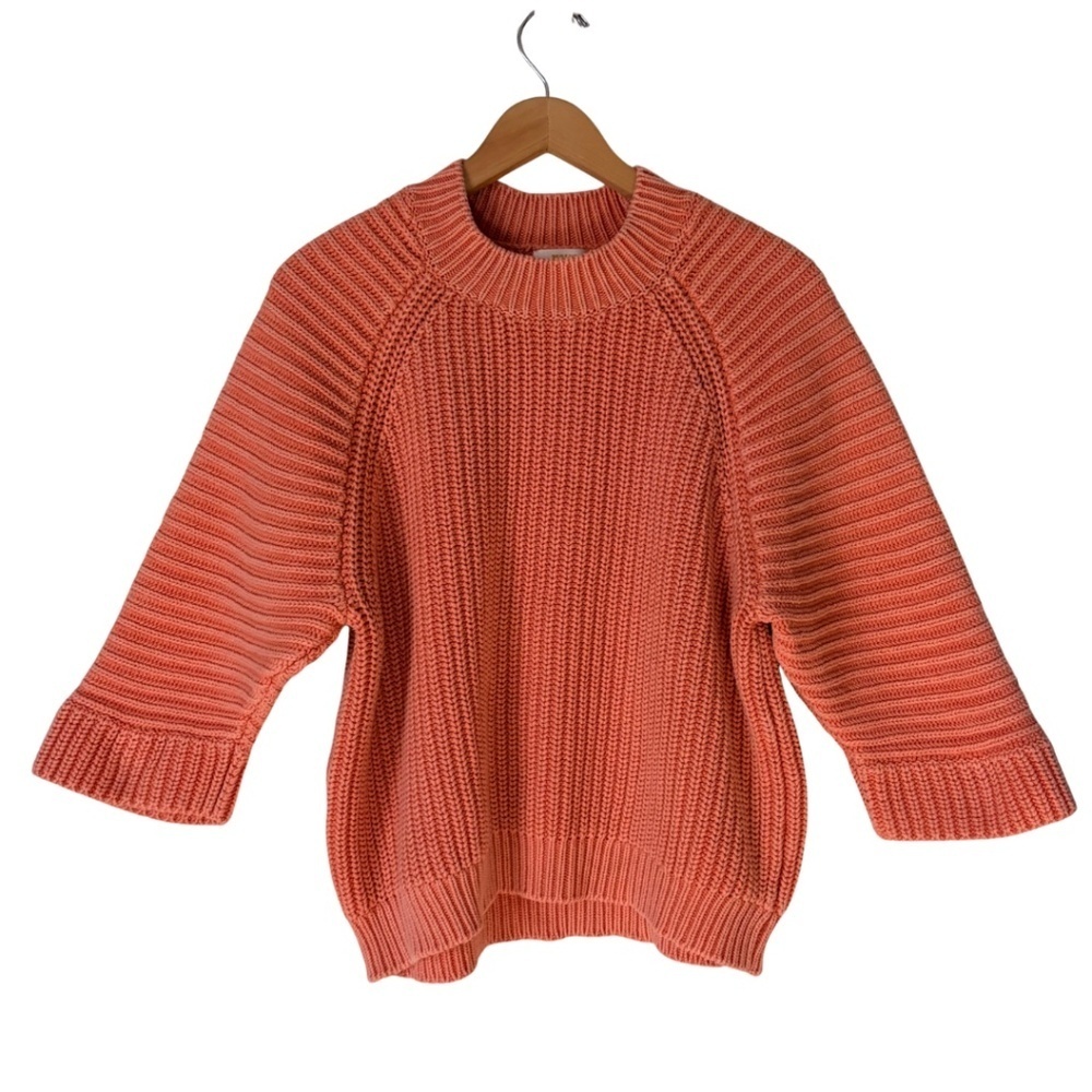 Anthropologie Maeve McKenzie 3/4 sleeve chunky coral sweater, Medium - Picture 3 of 12